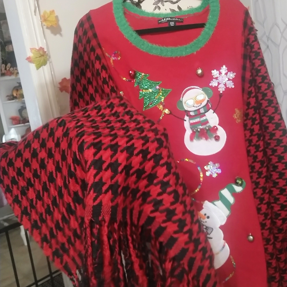 Festive Red and Black Holiday Sweater
